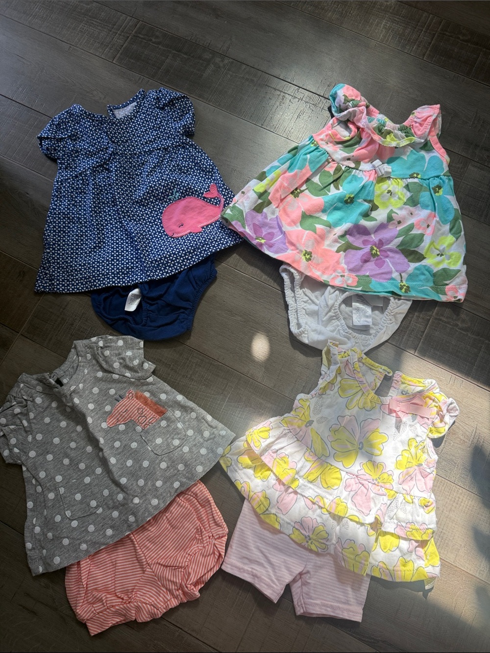 Girls' Floral & Patterned Summer Tops and Shorts Bundle - Multi-Color